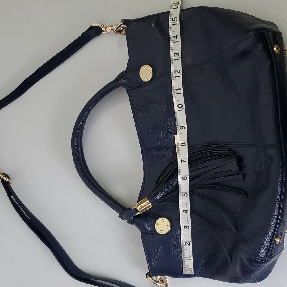 Onna Ehrlich Navy Leather Stacy Purse - Picture 7 of 9